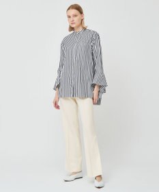 BEIGE， PERSIMMON / バンドカラーシャツ