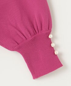 Feroux 【洗える】パールポイントパフスリーブ ニット