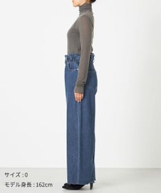 NAVE 【ReNAVE・洗える/軽量】ライトデニム ウエストギャザーパンツ