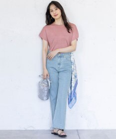ANY SIS L 【美Denimシリーズ】センタープレスセミフレア デニム