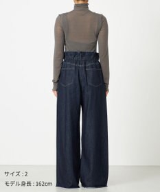 NAVE 【ReNAVE・洗える/軽量】ライトデニム ウエストギャザーパンツ