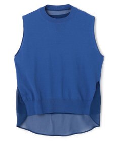 BEIGE， 【洗える】VALOIS / バックシフォンレーヤードニット