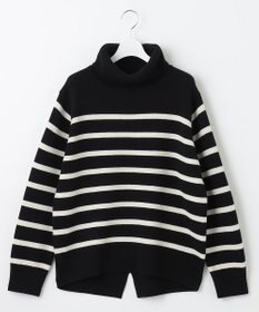 J.PRESS LADIES S 【洗える】MERINO CASHMERE オフタートル ボーダー ニット