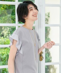 ANY 異素材コンビフリルスリーブプルオーバー