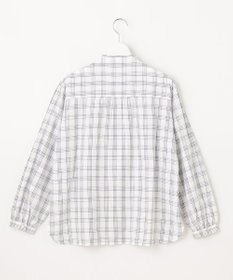 J.PRESS LADIES 【洗える】 セルロースチェック バンドカラー ブラウス