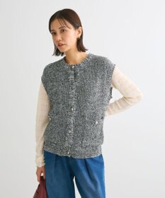 Green Parks シルバーボタンクルーネックベスト