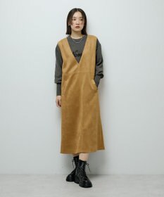 Green Parks なめらかタッチスウェード調ジャンパースカート