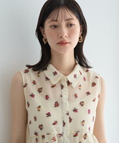 YECCA VECCA シアージャガードペプラムブラウス