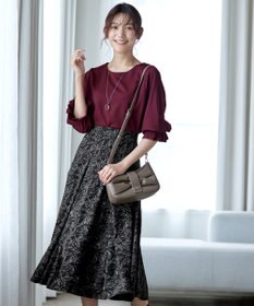 Tiaclasse 【洗える】タックスリーブカットソートップス