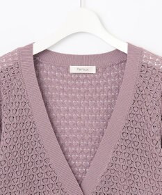 Feroux 【洗える】透かし編み カーディガン