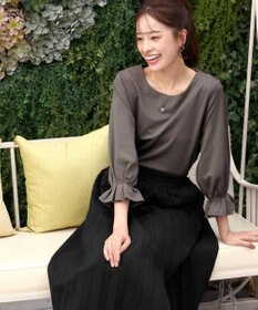 Tiaclasse 【洗える】タックスリーブカットソートップス