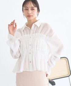 earth music&ecology シャーリングストライプシャツ