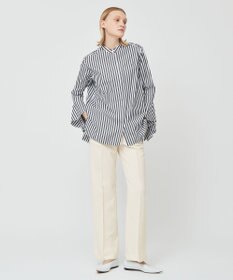 BEIGE， PERSIMMON / バンドカラーシャツ