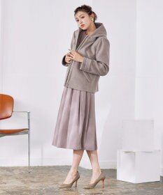 Tiaclasse ウールライクフーデットショートコート