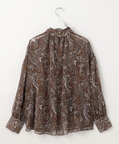 自由区 ペイズリープリントボウタイ ブラウス