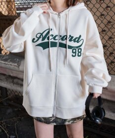 WEGO 裏起毛スタジアムロゴジップパーカー