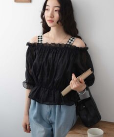 WEGO 【２点セット】キャミSETオーガンジーオフショルブラウス