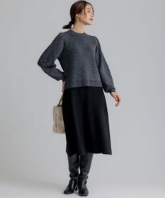 組曲 L 【WEB限定】襟付き片畔ニットプルオーバー