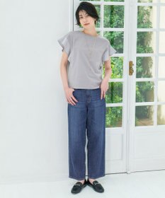 ANY 異素材コンビフリルスリーブプルオーバー