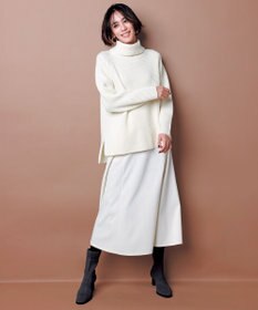 UNFILO あぜ編みオフタートルニット