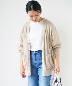 WHITE MAILS PAPER KNIT V-NECK CARDIGAN