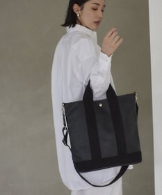 TOPKAPI 【Breath TOPKAPI】スコッチグレイン ネオレザー 縦型 A4 トート バッグ ショルダー付き L