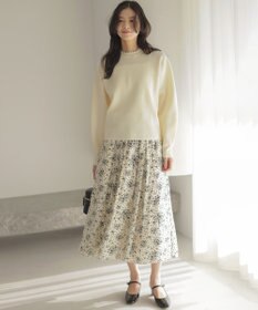 組曲 モザイクフラワープリント スカート