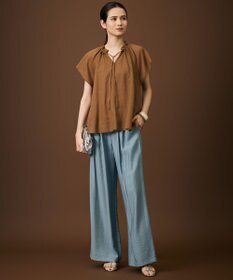 自由区 L 【SHIHOさん着用・ご好評アイテム・新色追加・セットアップ対応】エアリーツイルワイド パンツ