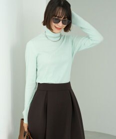 UNFILO 【暖かさ＆着心地の良さで大ヒット】コットンカシミヤ タートルネックカットソー