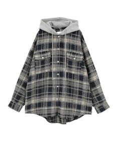 AMERICAN HOLIC フード付きシャギーチェックシャツ