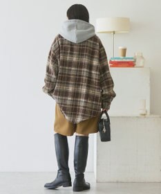 AMERICAN HOLIC フード付きシャギーチェックシャツ