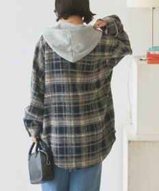 AMERICAN HOLIC フード付きシャギーチェックシャツ