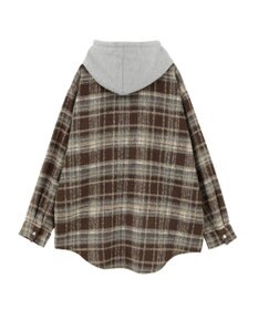 AMERICAN HOLIC フード付きシャギーチェックシャツ