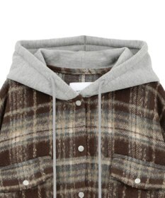 AMERICAN HOLIC フード付きシャギーチェックシャツ