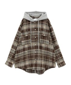 AMERICAN HOLIC フード付きシャギーチェックシャツ