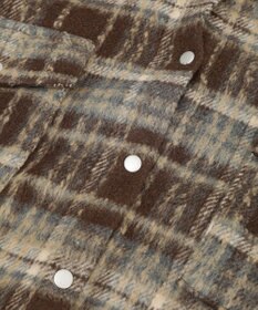 AMERICAN HOLIC フード付きシャギーチェックシャツ