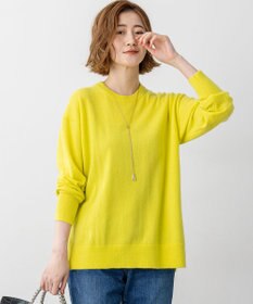 23区 【見上愛さん着用/Oggi・STORY掲載】ピュアカシミヤ クルーネック ニット イエロー系