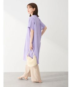 Green Parks インド綿　パイピングバンドカラーシャツチュニック