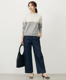 J.PRESS LADIES L 【WEB限定カラーあり】ハイパワーデニムツイル ワイドパンツ