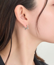 Phoebe 【金属アレルギー対応】ワンタッチライナースタービジューフープピアス　シルバー