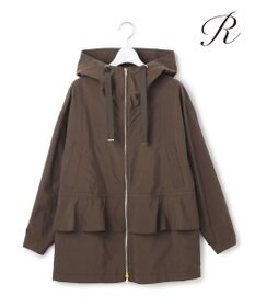 23区 【R(アール)】ナイロンライトワッシャー ペプラム ブルゾン ダークブラウン系