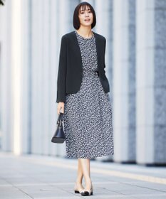 自由区 L 【カタログ掲載・セットアップ対応・洗える】ジオメトリックフラワードットプリント スカート