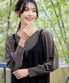 Tiaclasse 【洗える】ベロアチュールカットソートップス