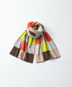 TRICOTE BLOCK CHECK SHAGGY SCARF／ブロックチェックシャギーマフラー