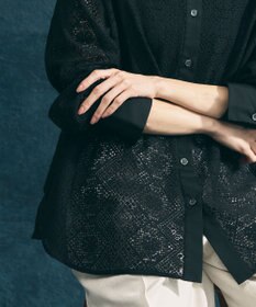 UNFILO ブロックレース バンドカラーシャツ