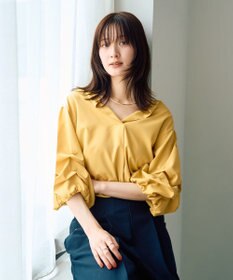 YECCA VECCA タックスリーブスキッパーブラウス