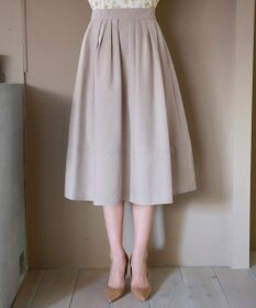 Tiaclasse 【新色追加・選べる丈】麻調タックフレアスカート