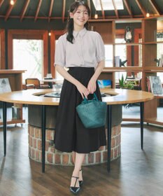 Tiaclasse 【新色追加・選べる丈】麻調タックフレアスカート