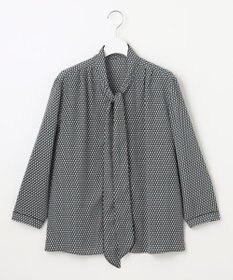 自由区 【洗える】ジオメトリックハートプリント ブラウス