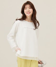 ANY SIS L 【貴島明日香さんコラボ】チュールレイニャード猫 Tシャツ